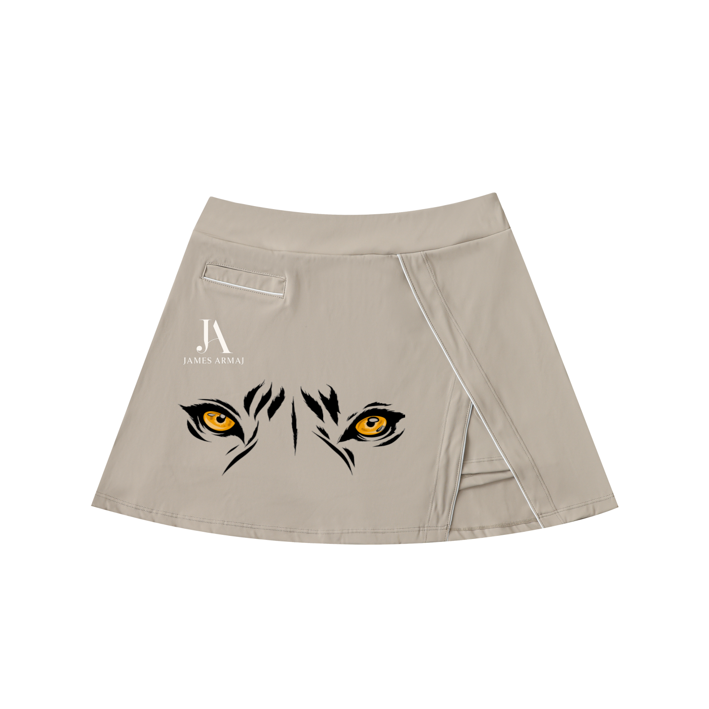 High-Waist Pocketed A-Line Skirt