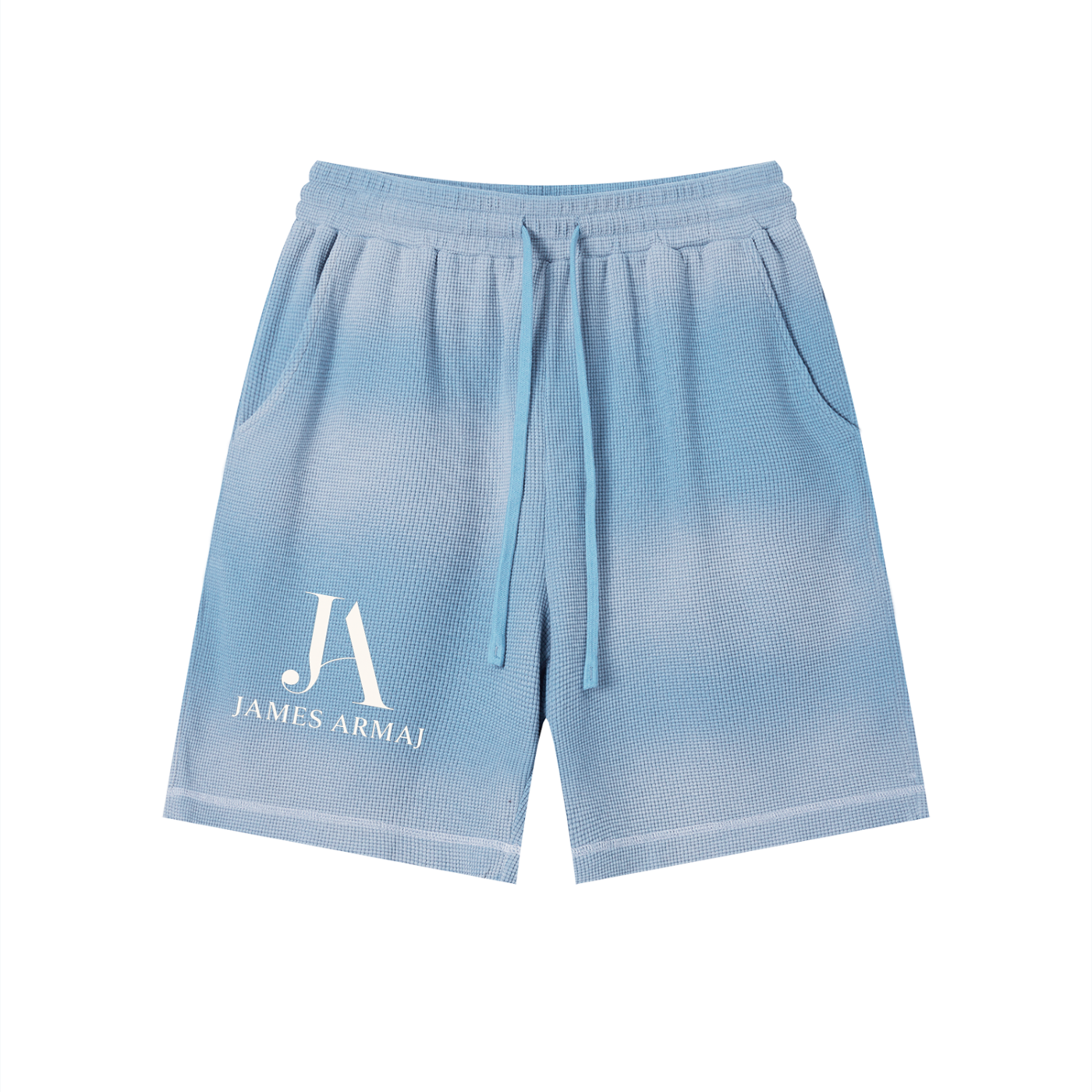 Unisex Sunfade Waffle Raw Hem Shorts