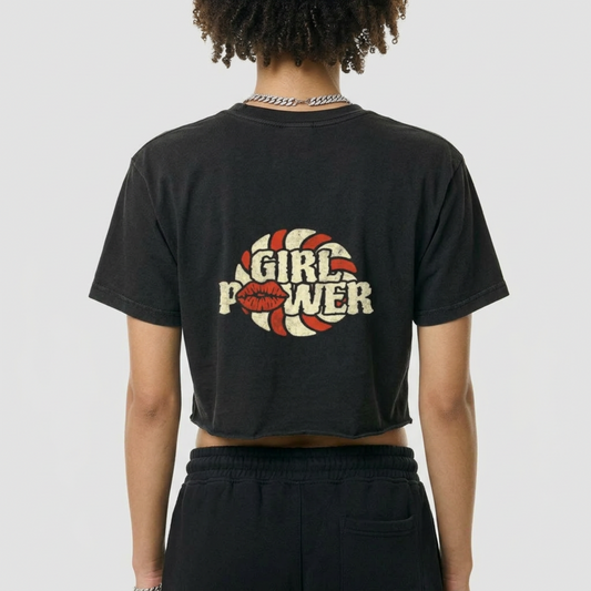 Snow Washed Raw Edge Crop Top