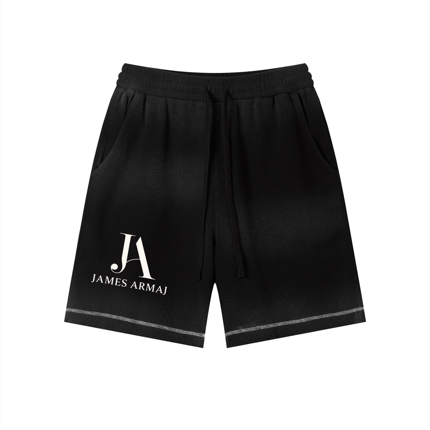 Unisex Sunfade Waffle Raw Hem Shorts