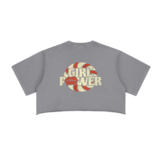 Snow Washed Raw Edge Crop Top