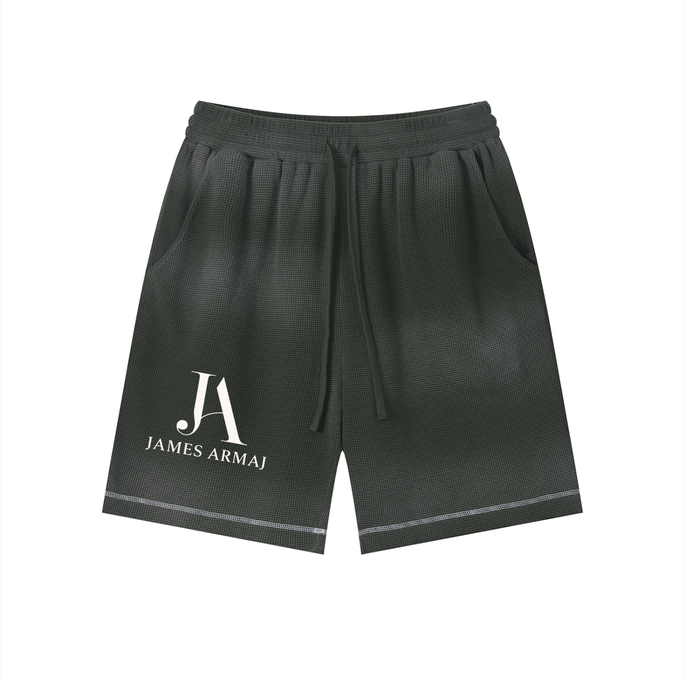 Unisex Sunfade Waffle Raw Hem Shorts