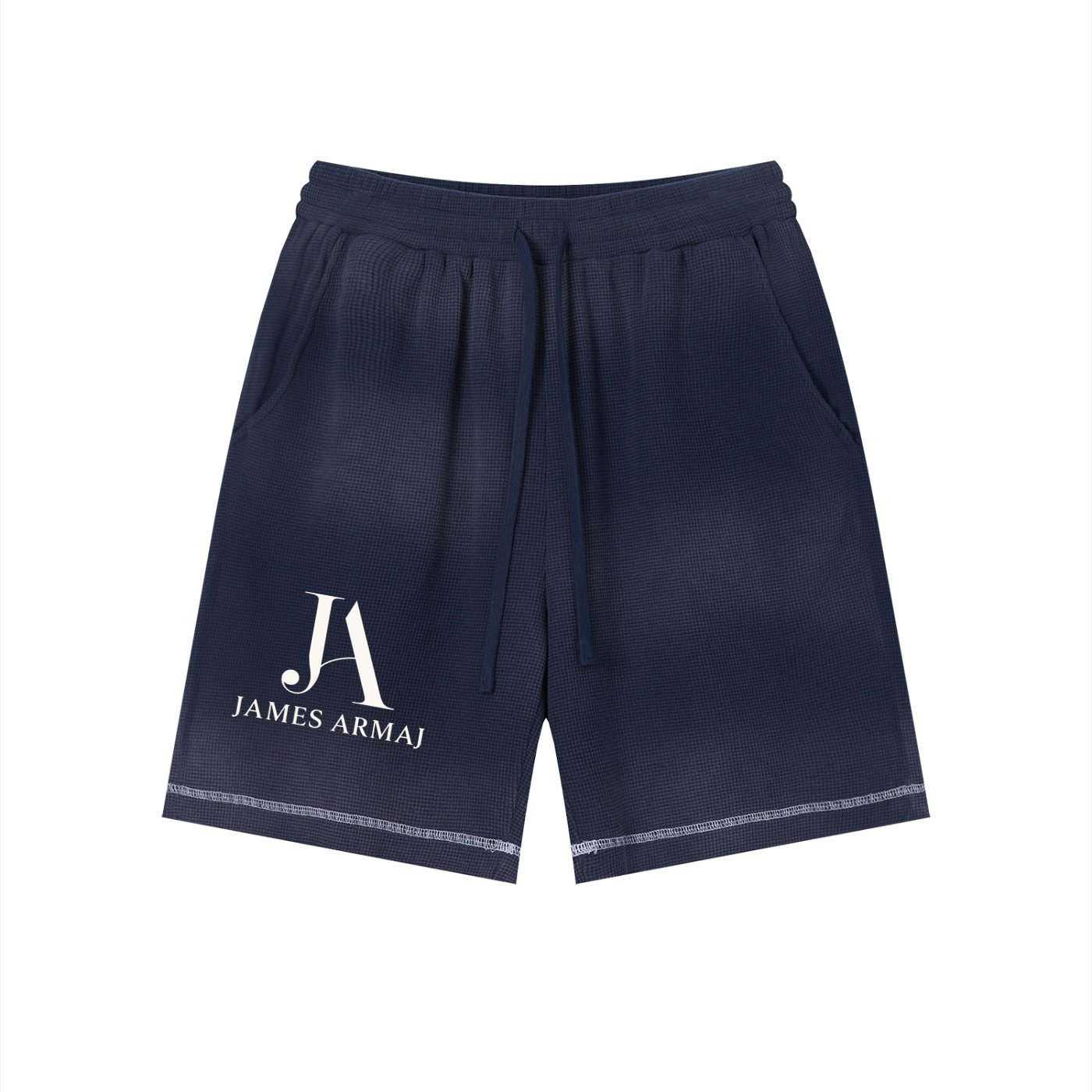 Unisex Sunfade Waffle Raw Hem Shorts